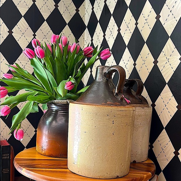 Antique Stoneware Crock Vase | Rustic Ombré Glaze | Primitive American Pottery - Picture 14 of 17